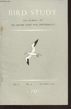 Seller image for Bird Study Vol 5 n4 December 1958 : The journal of the British Trust for Ornithology. Sommaire : The breeding of Woodpigeon populations - The nesting-sites of the Great Blacks-backed Gull in England and Wales in 1956 - etc. for sale by Le-Livre