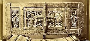 France Troyes Gothic panel Carved wood Old Photo 1890