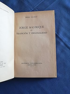 Jorge Manrique o tradición y originalidad