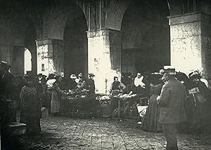 Italy Travel Scene Tuscany Market Day Old Photo Pictorialist 1900