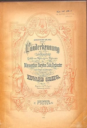 Seller image for Op. 31] Landerkennung für Männerchor, Baryton Solo, Orchester (und Orgel ad lib.). Op. 31 for sale by WeBuyBooks