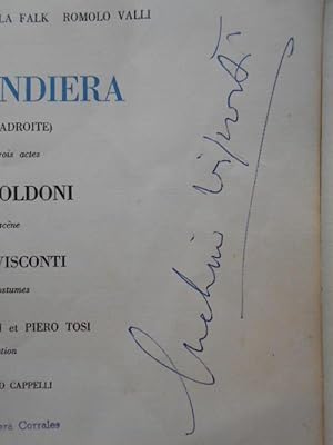 Image du vendeur pour La Locandiera (La Femme Adroite) comdie en trois actes de. Mise en scne de Luchino Visconti. (Signed by Visconti) mis en vente par Carmichael Alonso Libros