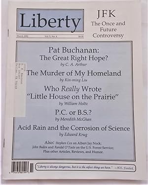 Imagen del vendedor de Liberty Vol. 5 No. 4 (March 1992) (Libertarian Magazine) a la venta por Bloomsbury Books