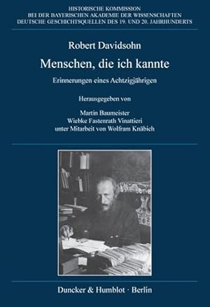 Immagine del venditore per Menschen, Die Ich Kannte : Erinnerungen Eines Achtzigjahrigen -Language: german venduto da GreatBookPrices