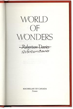 Imagen del vendedor de World of Wonders. a la venta por Orpheus Books