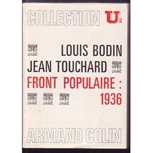 Image du vendeur pour Front populaire 1936 Bodin 2020-531 Armand Colin XX BE mis en vente par Des livres et nous