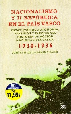 Seller image for NACIONALISMO Y II REPUBLICA EN EL PAIS VASCO. 1930-1936 for sale by Librera Raimundo
