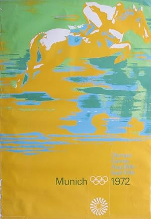 Werbeplakat Olympische Spiele München 1972 - Motiv Reitsport. Englische Version119x84 cm