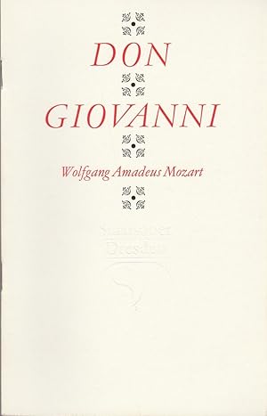 Immagine del venditore per Programmheft Wolfgang Amadeus Mozart DON GIOVANNI Premiere 16. Mrz 1986 Semperoper Spielzeit 1985 / 86 venduto da Programmhefte24 Schauspiel und Musiktheater der letzten 150 Jahre