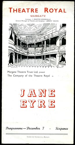 Immagine del venditore per Jane Eyre | Souvenir Theatre Programme Performed at Theatre Royal, Margate, Kent venduto da Little Stour Books PBFA Member