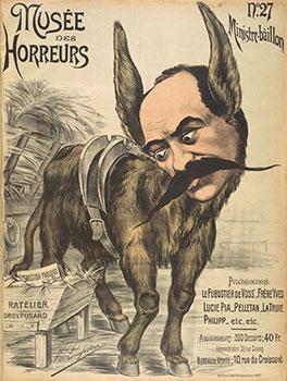 Ministre-baîllon. No. 27. (Georges Leygues, en âne.) Original lithograph from the Anti-Dreyfusard...