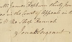 [1781 Autograph Document Signed of Jonathan Dickinson Sergeant, as Lawyer in Private Practice]
