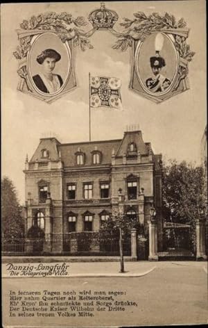 Ansichtskarte / Postkarte Wrzeszcz Langfuhr Danzig, Kronprinz Wilhelm, Kronprinzessin Cecilie, Villa