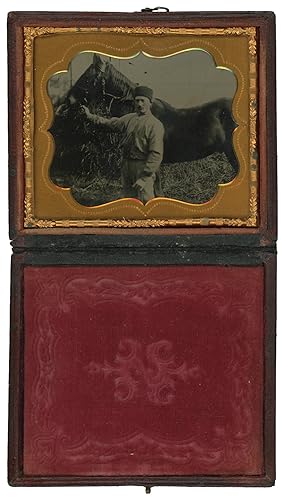 An Unusual Outdoor Sixth Plate Tintype of a Zouave Soldier, Possibly from New York