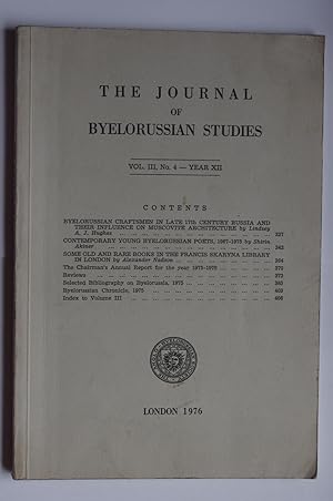 The Journal of Byelorussian StudiesVol III No.4