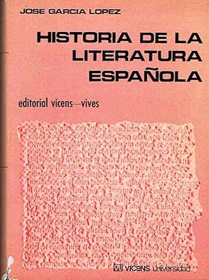 Seller image for HISTORIA DE LA LITERATURA ESPAOLA for sale by Librera Torren de Rueda
