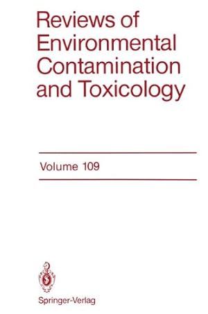 Imagen del vendedor de Reviews of Environmental Contamination and Toxicology: Continuation of Residue Reviews (Reviews of Environmental Contamination and Toxicology (109), Band 109) a la venta por NEPO UG