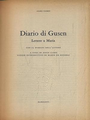 Seller image for Diaro di Gusen. Lettere a Maria for sale by Librodifaccia
