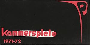 Bild des Verkufers fr Programmheft Spielplan Kammerspiele Spielzeit 1971 - 72 zum Verkauf von Programmhefte24 Schauspiel und Musiktheater der letzten 150 Jahre