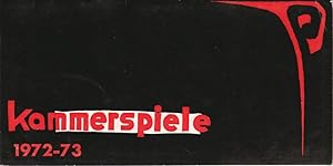 Bild des Verkufers fr Programmheft Spielplan Kammerspiele Spielzeit 1972 - 73 zum Verkauf von Programmhefte24 Schauspiel und Musiktheater der letzten 150 Jahre