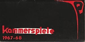 Bild des Verkufers fr Programmheft Spielplan Kammerspiele Spielzeit 1967 - 68 zum Verkauf von Programmhefte24 Schauspiel und Musiktheater der letzten 150 Jahre