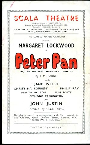 Seller image for Peter Pan | Souvenir Theatre Programme Performed at Scala Theatre, Charlotte Street, Tottenham Court Road, London for sale by Little Stour Books PBFA Member