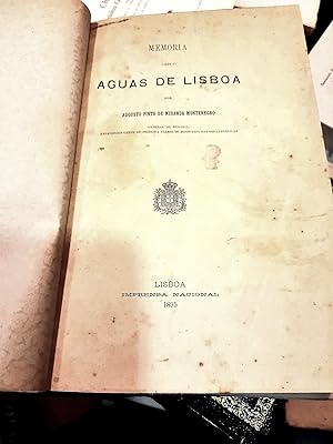 Imagen del vendedor de MEMRIA SOBRE AS GUAS DE LISBOA a la venta por Livraria Antiquria do Calhariz