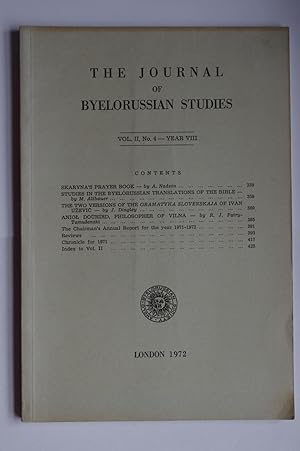 The Journal of Byelorussian StudiesVol II No.4
