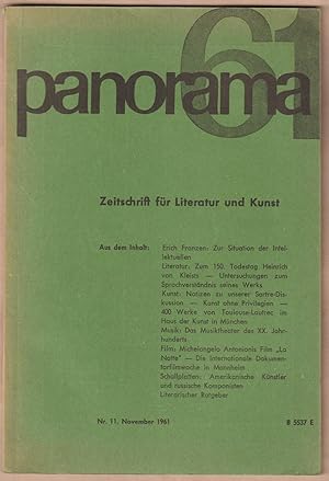 Immagine del venditore per panorama. Zeitschrift fr Literatur und Kunst. 5. Jahr. Nr. 11, 1961. venduto da Antiquariat Neue Kritik