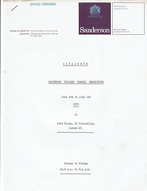 SANDERSON WILLIAM MORRIS EXHIBITION. Catalogue [not illustrated].