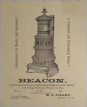 c. 1870 Beacon Stove Broadside M. L. Filley, Troy, NY