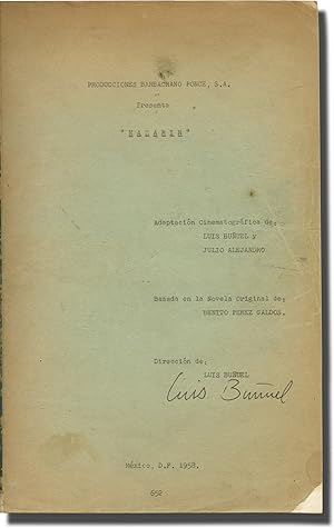 Nazarin (Original screenplay for the 1959 film, signed copy belonging to director Luis Buñuel)