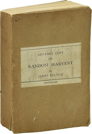 Bild des Verkufers fr Random Harvest (Uncorrected Proof of the UK edition) zum Verkauf von Royal Books, Inc., ABAA