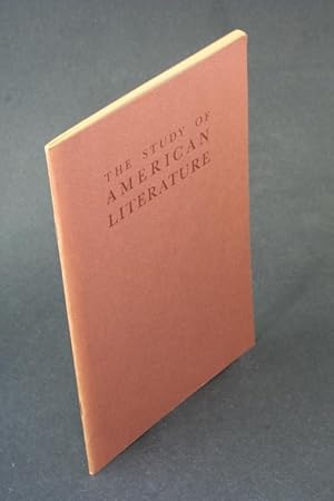 Imagen del vendedor de The study of American literature. a la venta por Steven Wolfe Books