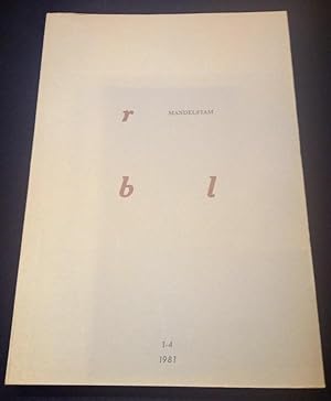 La revue des Belles Lettres - Spécial Mandelstam