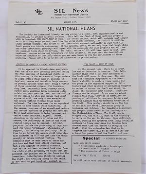 Bild des Verkufers fr SIL (Society for Individual Liberty) News (Vol. 2 #7 - August 1971) (Newsletter) zum Verkauf von Bloomsbury Books