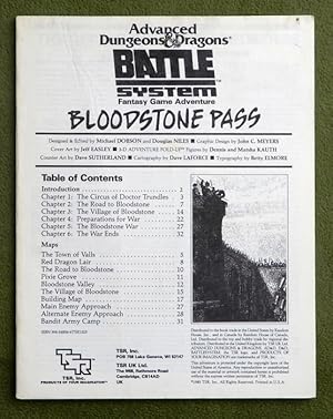 Bild des Verkufers fr Bloodstone Pass - Scenario Booklet (Advanced Dungeons & Dragons) zum Verkauf von Wayne's Books