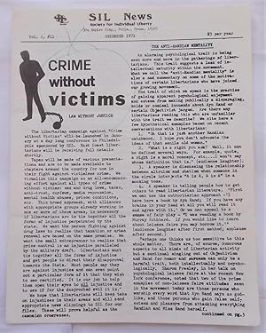 Bild des Verkufers fr SIL (Society for Individual Liberty) News (Vol. 2 #11 - December 1971) (Newsletter) zum Verkauf von Bloomsbury Books