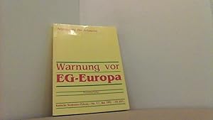 Bild des Verkufers fr Warnung vor EG-Europa. zum Verkauf von Antiquariat Uwe Berg