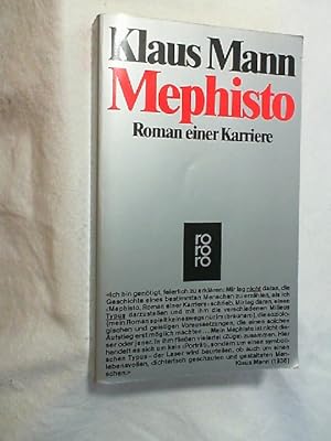 Bild des Verkufers fr Mephisto : Roman e. Karriere. zum Verkauf von Versandantiquariat Christian Back