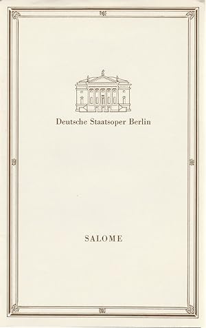 Image du vendeur pour Programmheft Richard Strauss SALOME 10. November 1987 mis en vente par Programmhefte24 Schauspiel und Musiktheater der letzten 150 Jahre