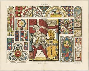 Antique Print of Stained Glass by Meyer (c.1897)