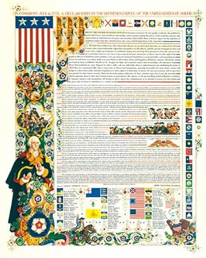 Bild des Verkufers fr THE DECLARATION OF INDEPENDENCE OF THE UNITED STATES OF AMERICA [Fine Art Print, The Historic Work to Celebrate Szyk's Adoptive Home of America.] zum Verkauf von Buddenbrooks, Inc.