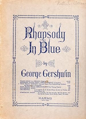 RHAPSODY IN BLUE: TWO PIANO EDITION - SECOND PIANO PART EMBODYING ORCHESTRAL REDUCTION