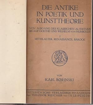 Die Antike in Poetik und Kunsttheorie. Heft IX. I. Mittelater, Rennaissance, Barock.