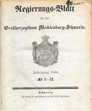 Regierungs-Blatt für das Großherzogthum Mecklenburg-Schwerin Jahrgang 1860 / 1-43