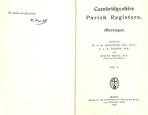 Imagen del vendedor de Cambridgeshire Parish Registers Marriages Volume I a la venta por WeBuyBooks