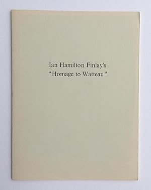 Imagen del vendedor de Ian Hamilton Finlay's "Homage to Watteau" a la venta por William Allen Word & Image