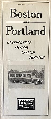 Boston and Portland, Distinctive Motor Coach Service