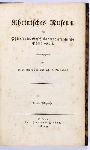 Rheinisches Museum für Philologie, Geschichte und griechische Philosophie. Herausgegeben von Bart...
